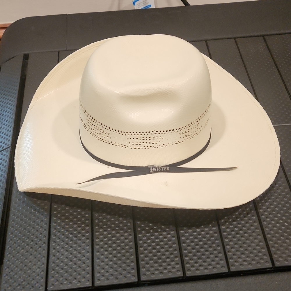 Twister Cream Western Hat with Wide Brim and Decorative Band